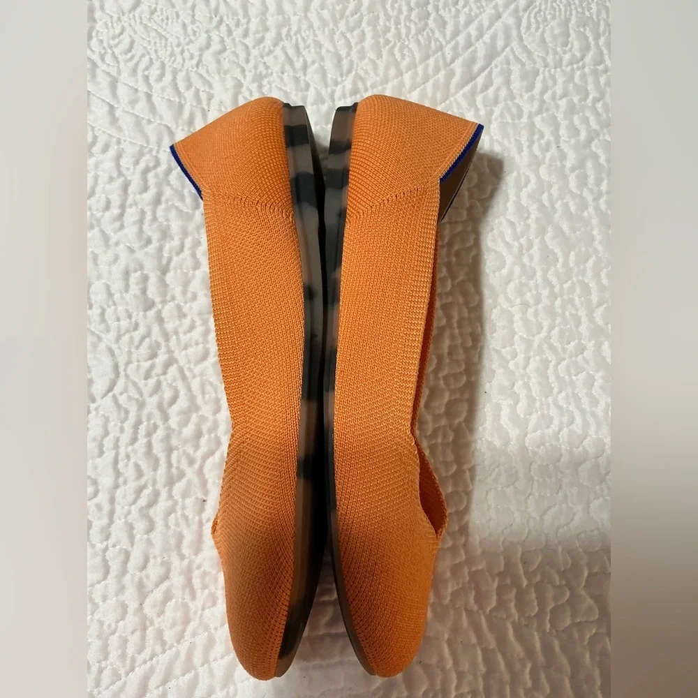EUC Rothy's Round Toe Flats Tangerine Slip On Shoes Size 8.5